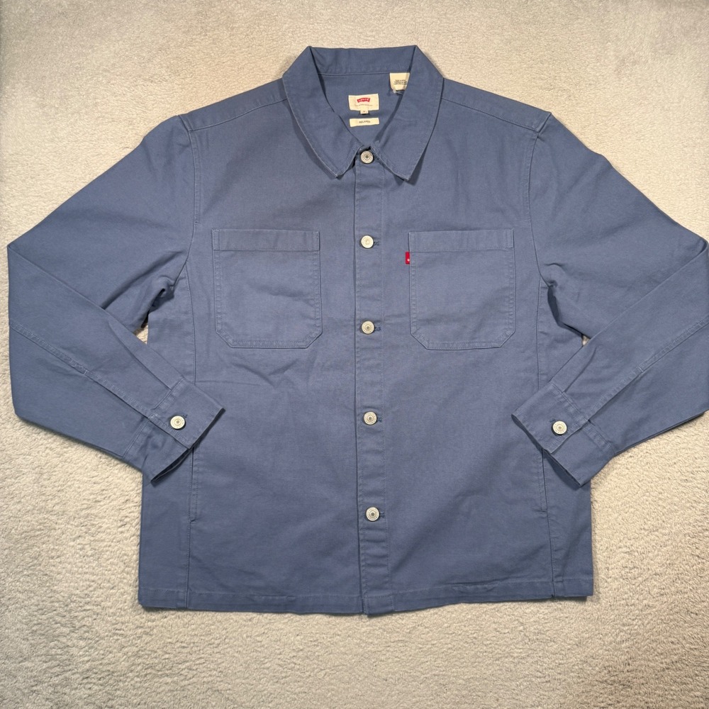 Levi's Canvas Shacket Mens M Blue Relaxed Workwear Shirt Jacket NWT Mechanics